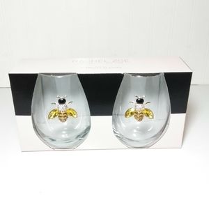 Rachel Zoe Stemless Bee Wine Glasses